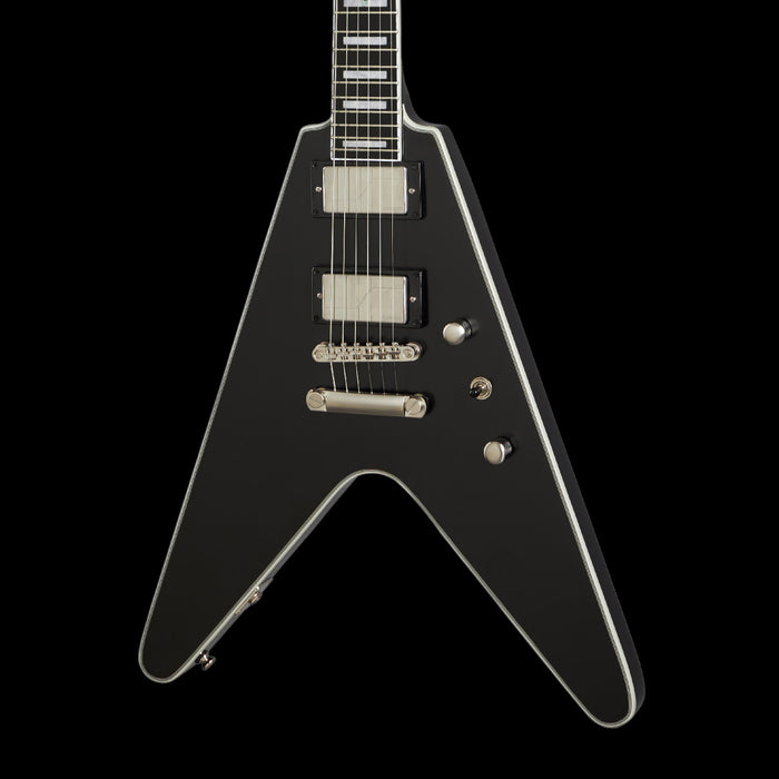 Epiphone Flying V Prophecy Aged Jet Black Metallic Front Crop