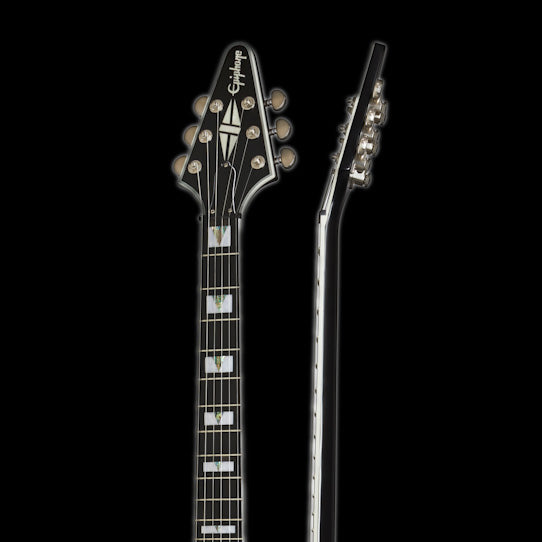 Epiphone Flying V Prophecy Aged Jet Black Metallic Headstock