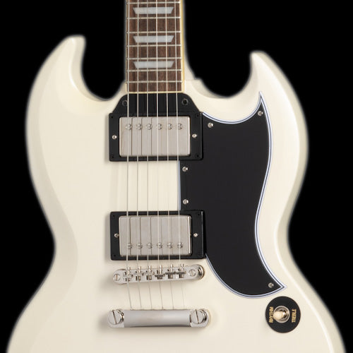 Epiphone 1961 Les Paul SG Standard Aged Classic White Closeup Pickups