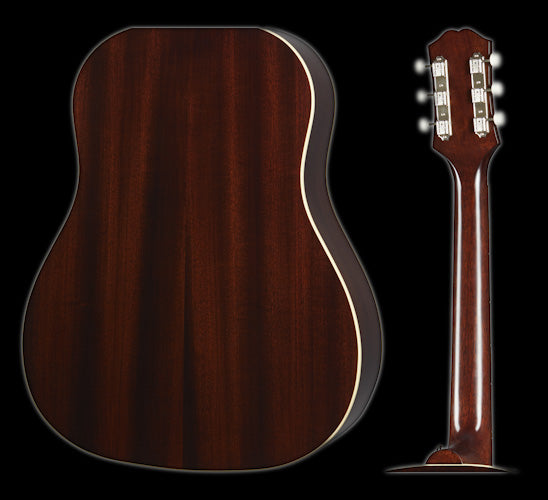 Epiphone J-45 Aged Vintage Sunburst Gloss Acoustic Electric Guitar Back Neck