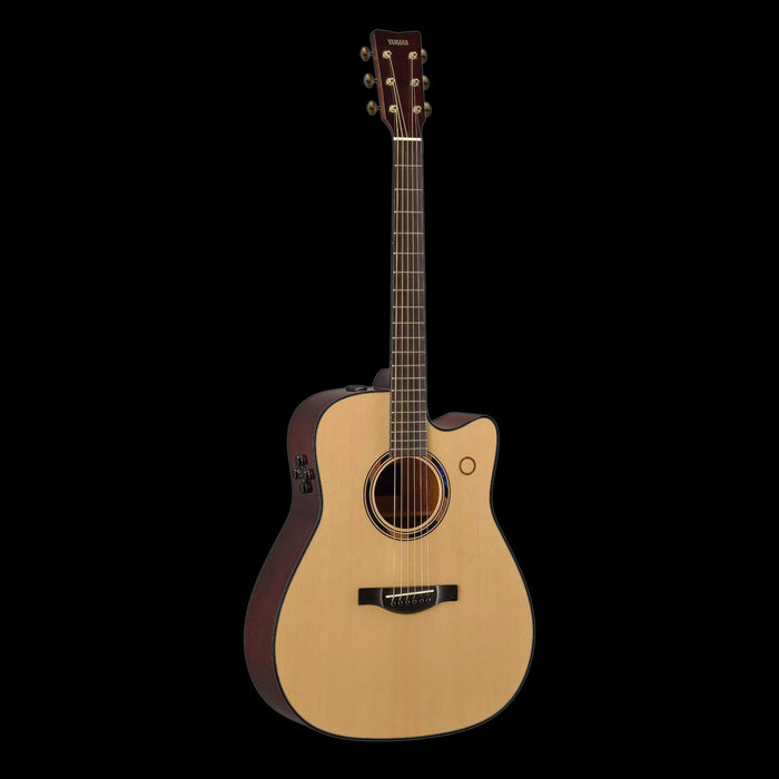 Yamaha TAG3 C TransAcoustic Dreadnought Natural Acoustic Electric Guitar Front Angle