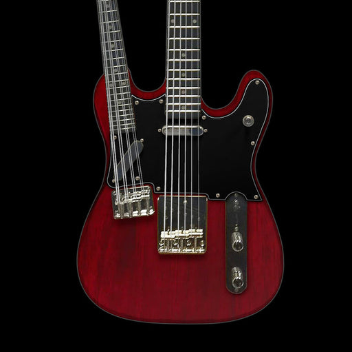 Eastwood Teleolin Mandolin Guitar Double Neck Guitar Mandolin Trans Cherry Red With Gig Bag