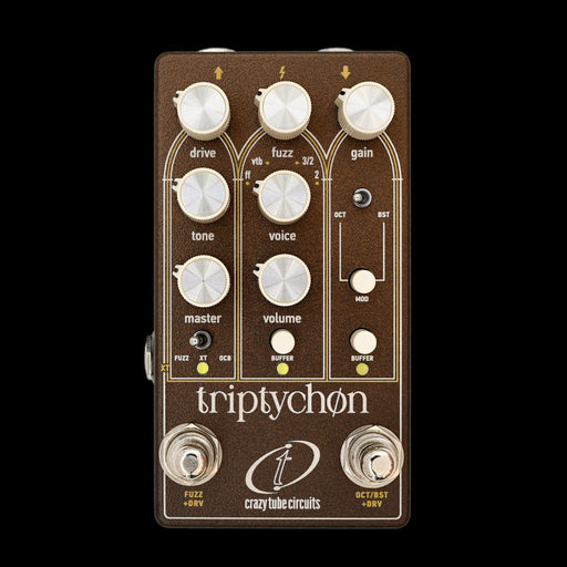 Crazy Tube Circuits Triptichon Fuzz Octave Drive Pedal Front 