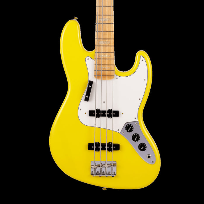 Fender Made in Japan Limited International Color Jazz Bass Maple Fingerboard Monaco Yellow Front Crop
