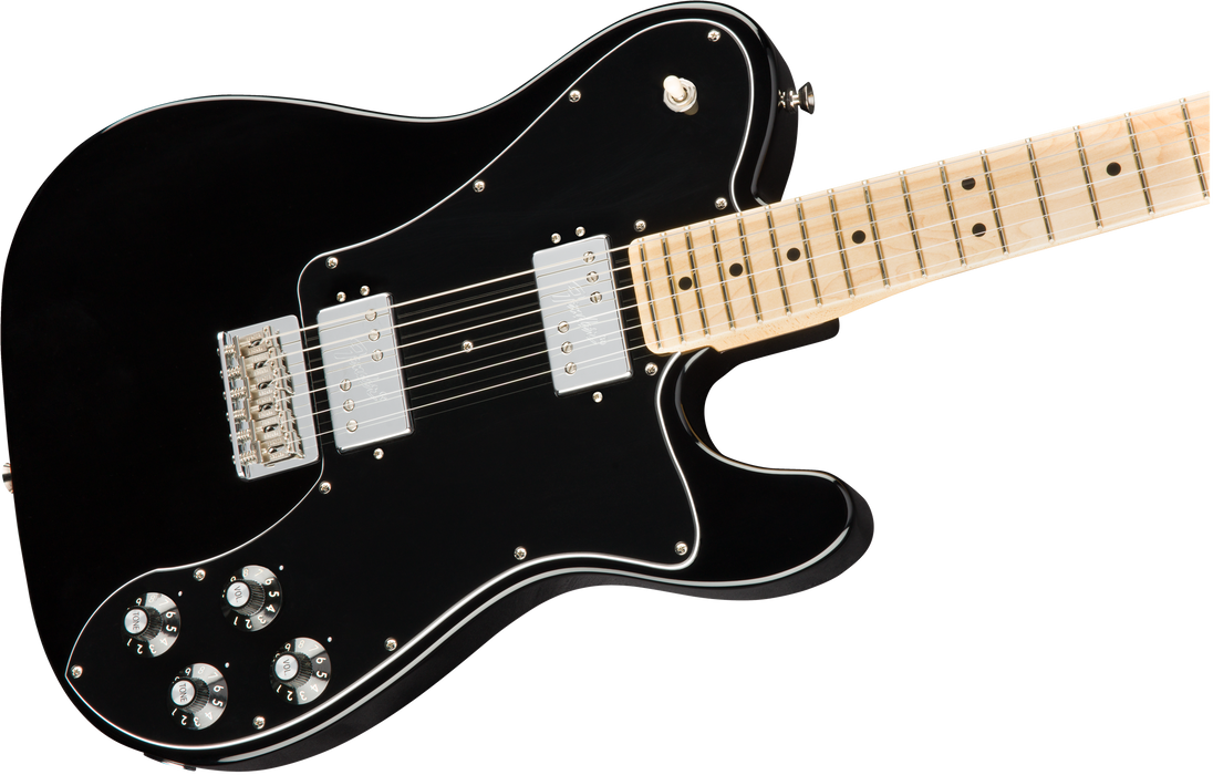 DISC - Fender American Pro Telecaster Deluxe ShawBucker Maple Fingerboard Electric Guitar - Black With Case