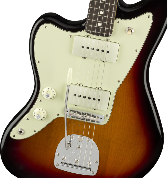 DISC - Fender American Pro Left-Handed Jazzmaster Rosewood Fingerboard 3-Color Sunburst Lefty With Case