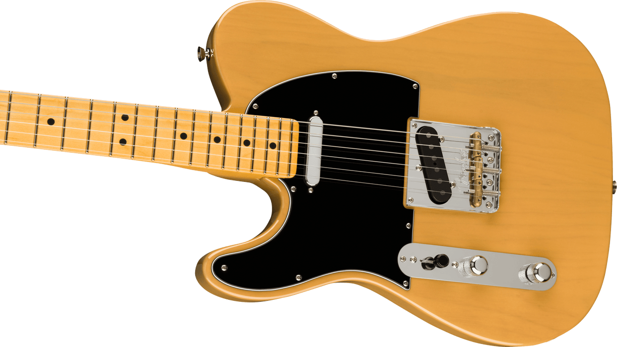 Fender American Professional II Telecaster Left-Hand Maple Fingerboard Butterscotch Blonde Electric Guitar With Case