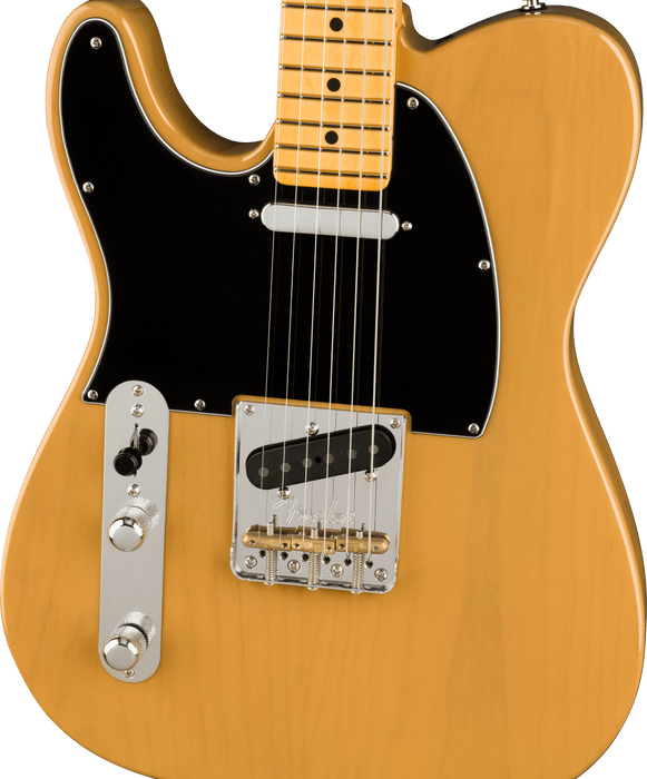 Fender American Professional II Telecaster Left-Hand Maple Fingerboard Butterscotch Blonde Electric Guitar With Case