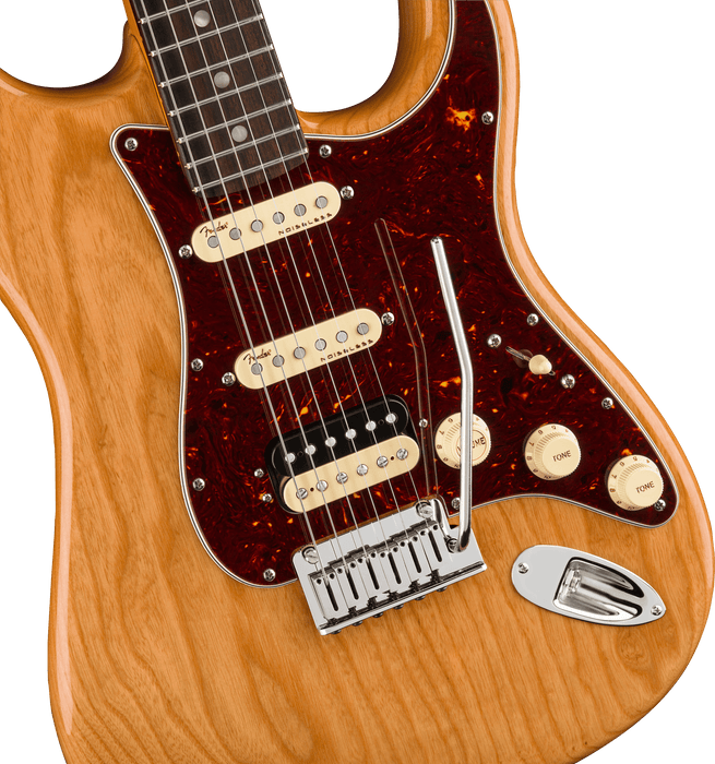 Fender American Ultra Stratocaster HSS Rosewood Fingerboard Aged Natural Electric Guitar With Case