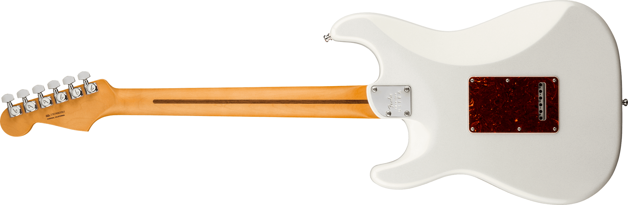 Fender American Ultra Stratocaster HSS Maple Fingerboard Arctic Pearl Electric Guitar With Case