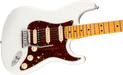 Fender American Ultra Stratocaster HSS Maple Fingerboard Arctic Pearl Electric Guitar With Case