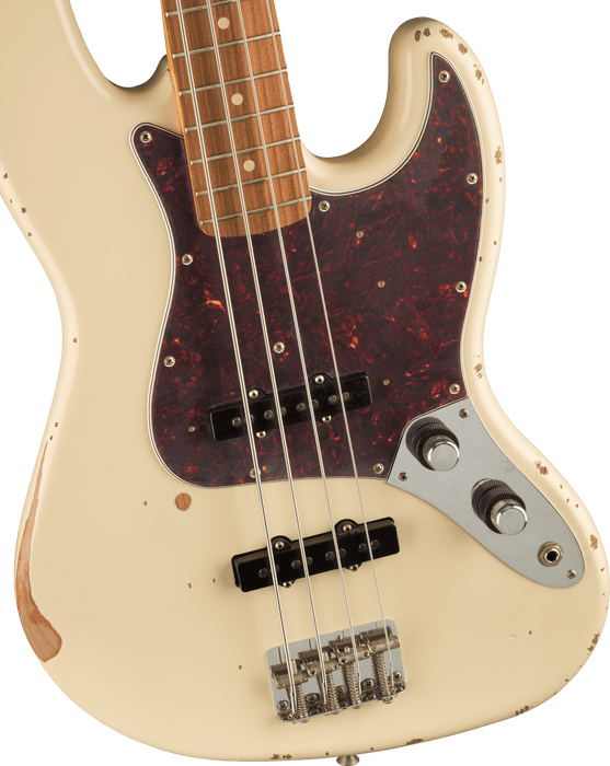 Fender 60th Anniversary Road Worn Jazz Bass Pau Ferro Fingerboard Olympic White With Case