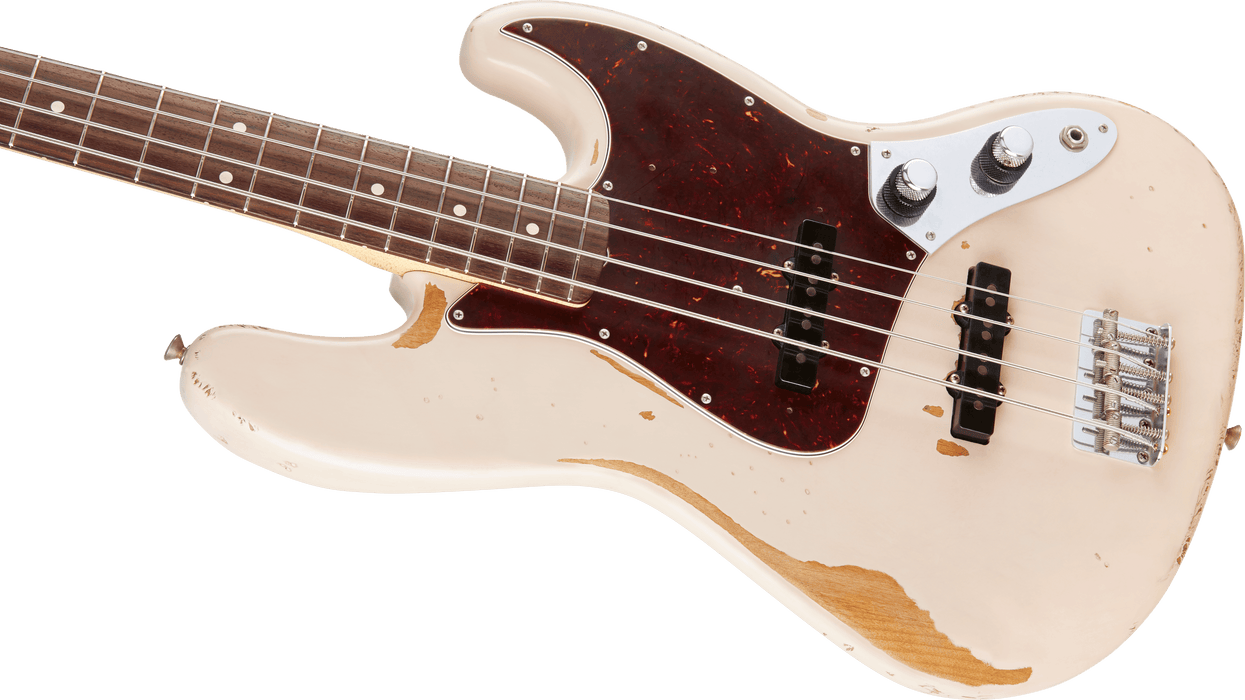 Fender Flea Jazz Electric Bass Roadworn Shell Pink With Gig Bag