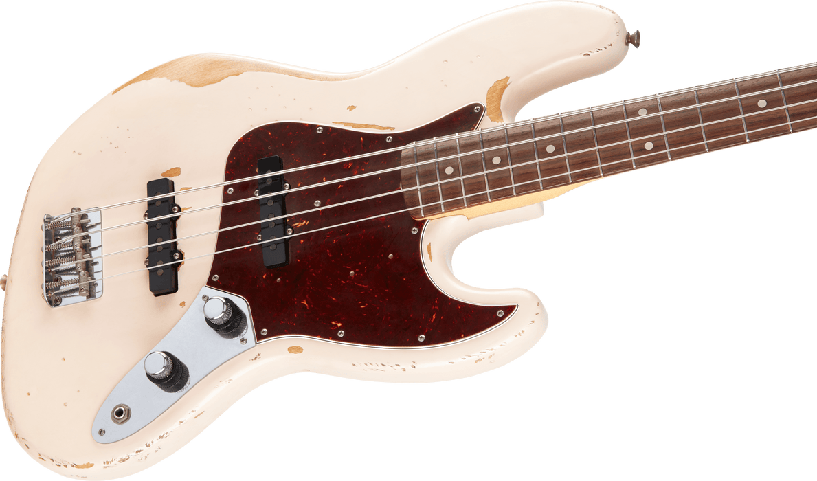 Fender Flea Jazz Electric Bass Roadworn Shell Pink With Gig Bag