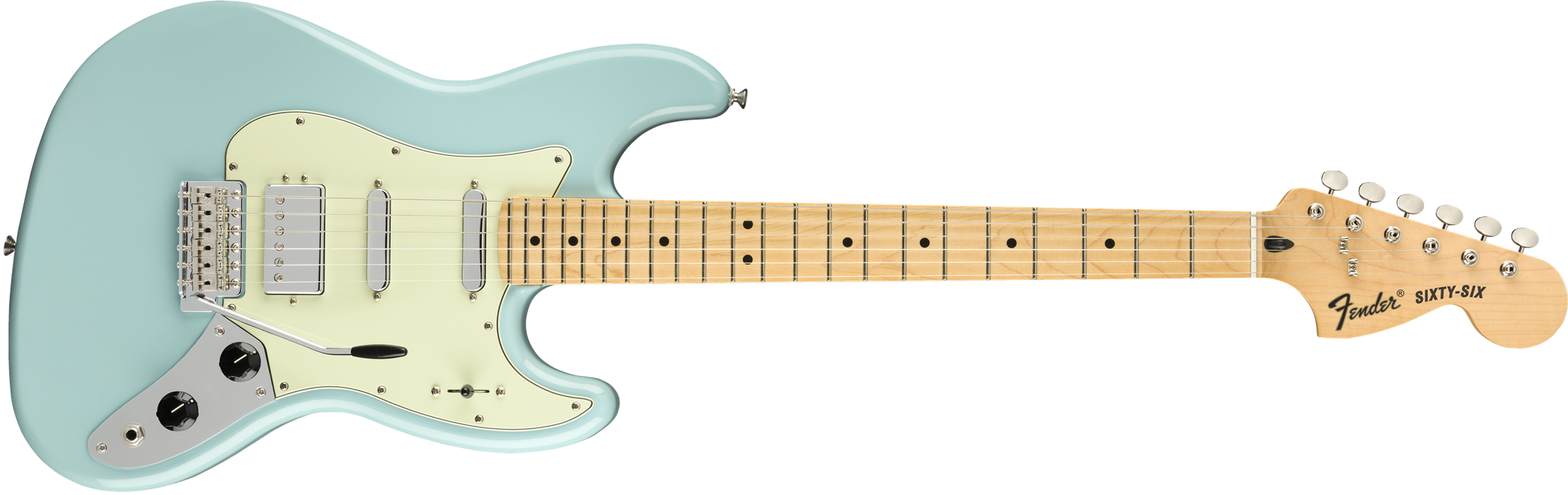 DISC - Fender Alternate Reality Sixty-Six Maple Fingerboard Daphne Blue