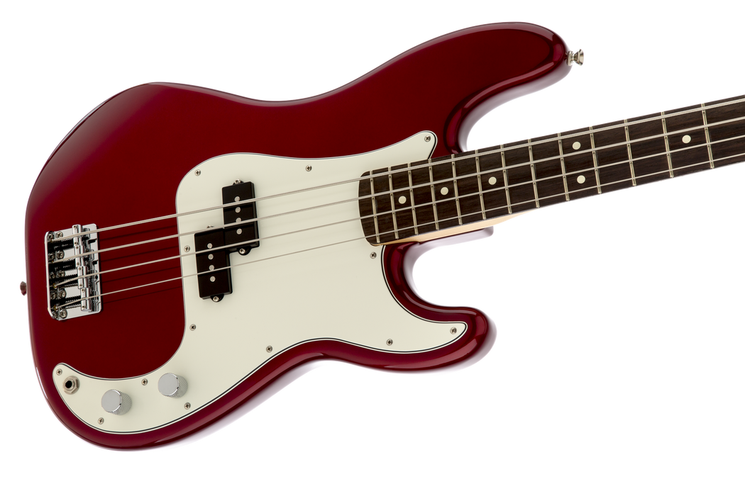 DISC - Fender Standard Precision Bass Rosewood Candy Apple Red 3-Ply Parchment Pickguard
