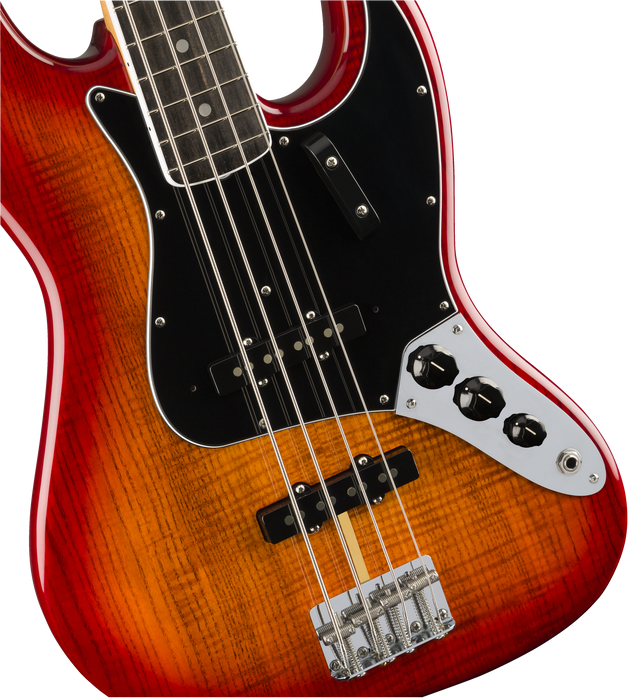 Fender Rarities Flame Ash Top Ebony Fingerboard Jazz Bass - Plasma Red Burst