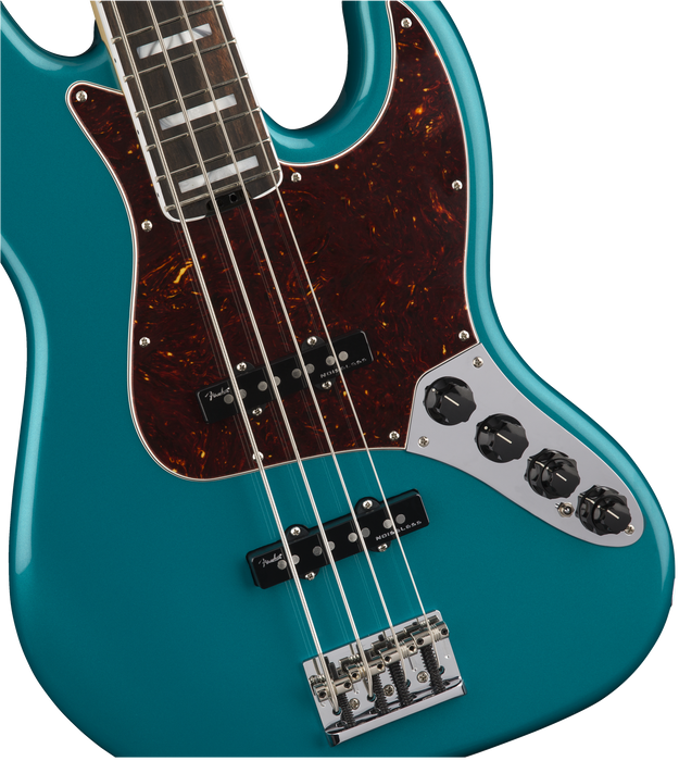DISC - Fender American Elite Jazz Bass Ocean Turquoise Ebony Fingerboard With Case
