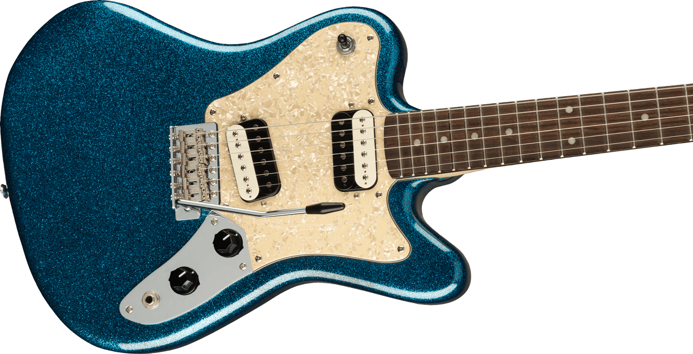 Squier Paranormal Super-Sonic™ Laurel Fingerboard Pearloid Pickguard Blue Sparkle
