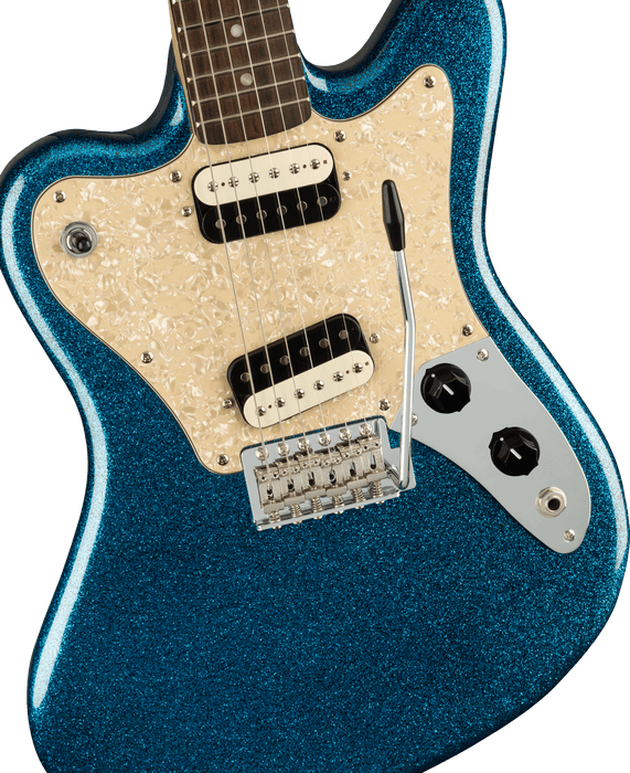 Squier Paranormal Super-Sonic™ Laurel Fingerboard Pearloid Pickguard Blue Sparkle