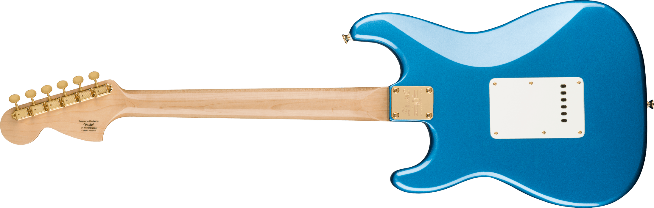 Squier 40th Anniversary Stratocaster®, Gold Edition, Laurel Fingerboard, Gold Anodized Pickguard, Lake Placid Blue Electric Guitars