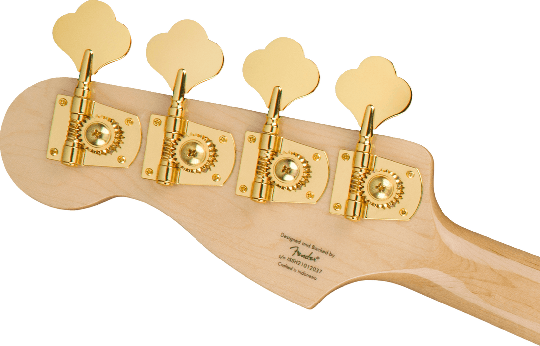 Squier 40th Anniversary Precision Bass®, Gold Edition, Laurel Fingerboard, Gold Anodized Pickguard, Lake Placid Blue Bass Guitars