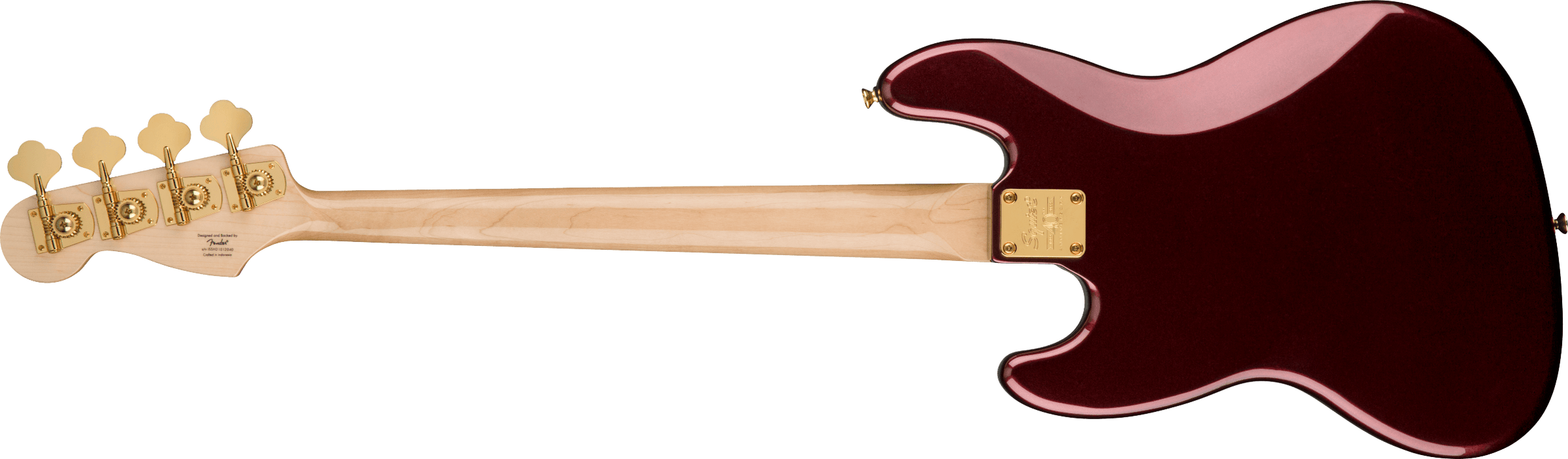 Squier 40th Anniversary Jazz Bass®, Gold Edition, Laurel Fingerboard, Gold Anodized Pickguard, Ruby Red Metallic Bass Guitars