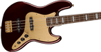 Squier 40th Anniversary Jazz Bass®, Gold Edition, Laurel Fingerboard, Gold Anodized Pickguard, Ruby Red Metallic Bass Guitars