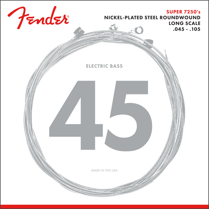 Fender 7250 Nickel Plated Steel Long Scale 7250M 45-105 Electric Bass Strings