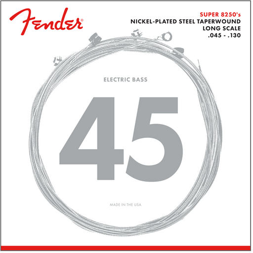 Fender 8250 Nickel Plated Steel Taper Wound Long Scale 8250-5M 45-130 Electric Bass Strings