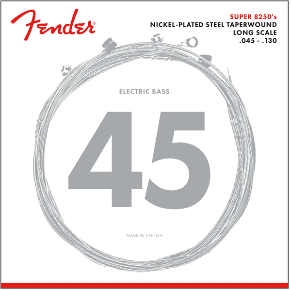 Fender 8250 Nickel Plated Steel Taper Wound Long Scale 8250-5M 45-130 Electric Bass Strings