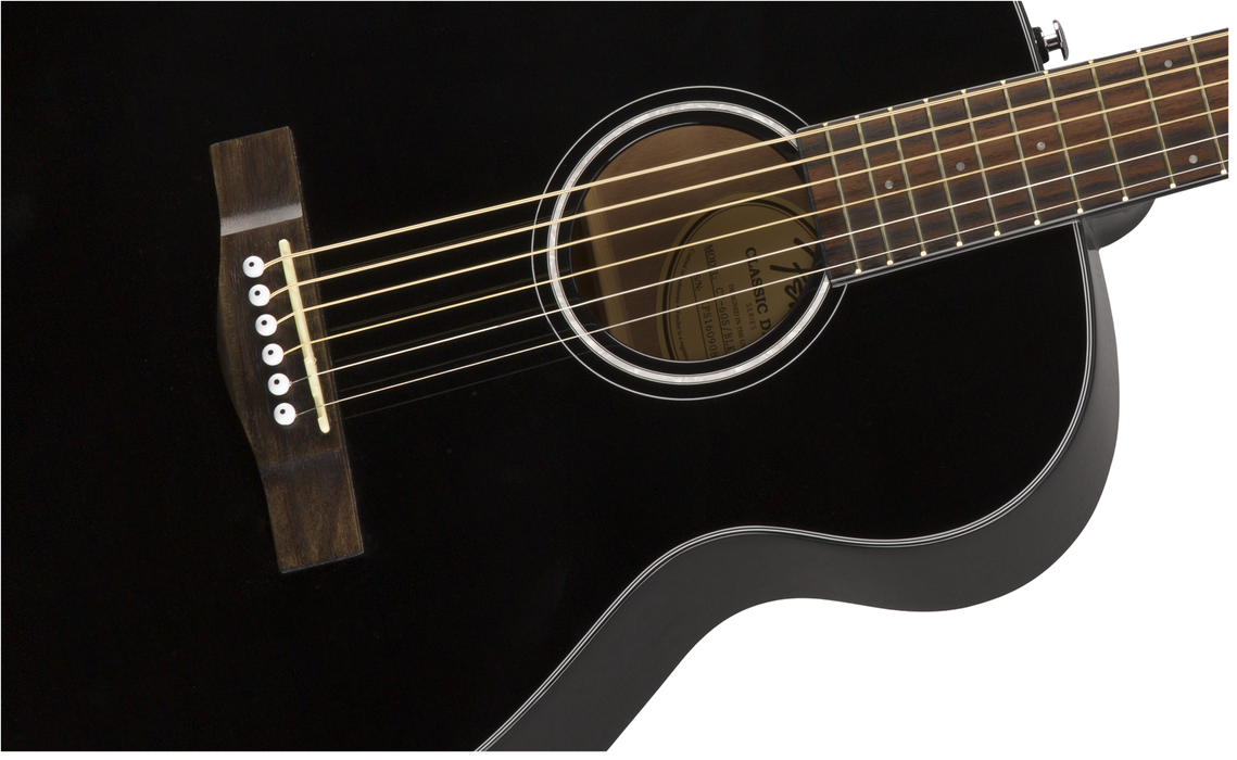 DISC - Fender CT-60S Travel Walnut Fingerboard Acoustic Guitar - Black