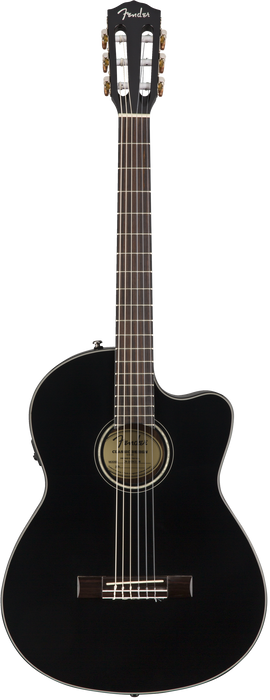 Fender CN-140SCE Acoustic Electric Nylon String Guitar Black With Case