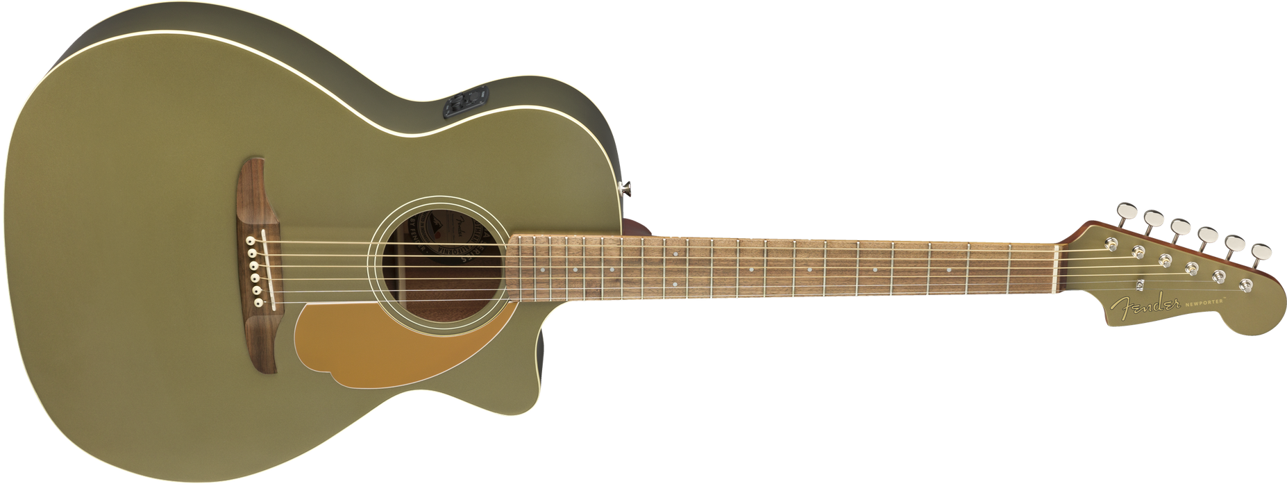 Fender California Series Newporter Player Acoustic Electric Guitar - Olive Satin