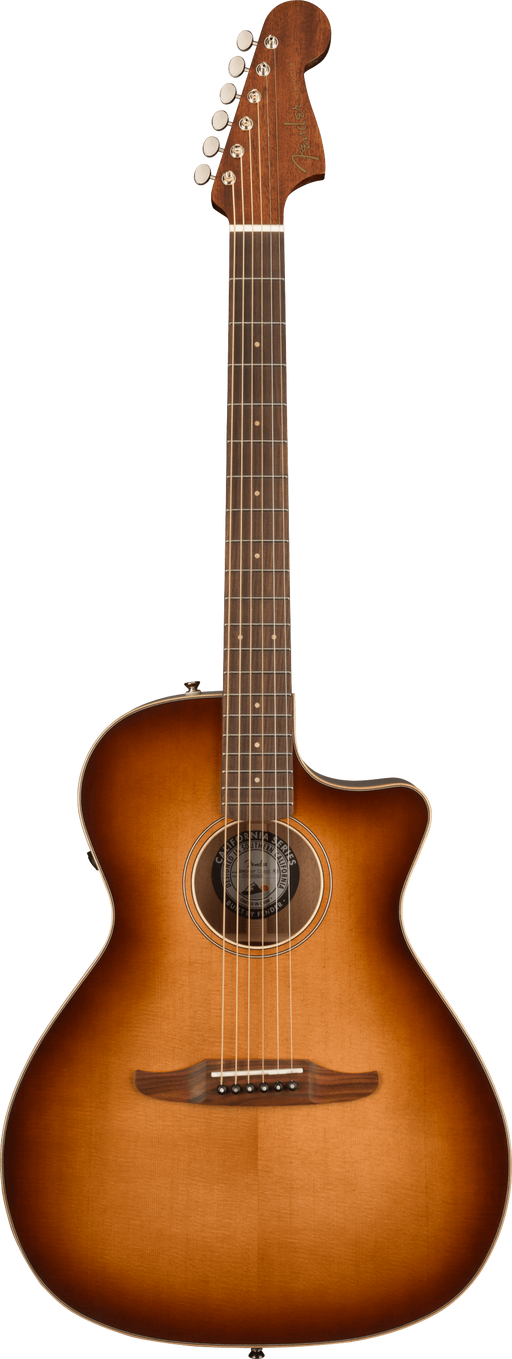 Fender Newporter Classic Pau Ferro Fingerboard Aged Cherry Burst Acoustic Guitar With Bag