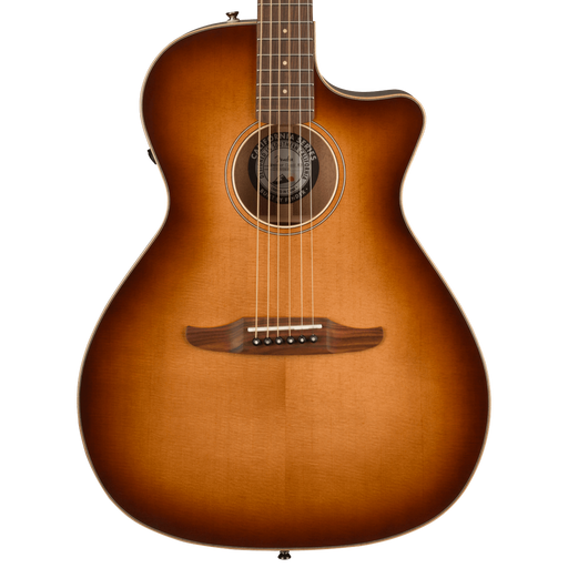 Fender Newporter Classic Pau Ferro Fingerboard Aged Cherry Burst Acoustic Guitar With Bag