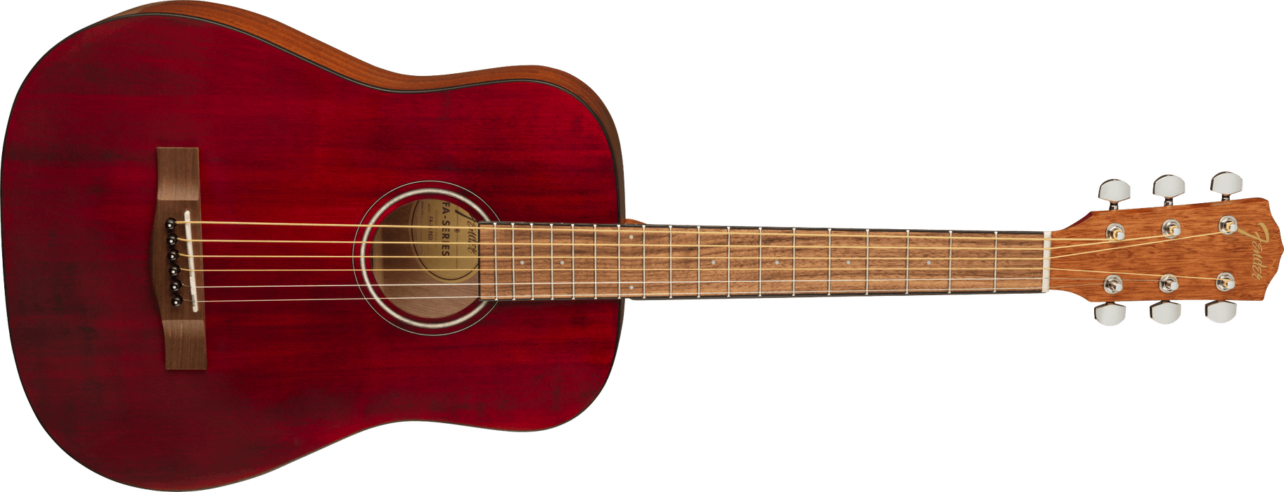 Fender FA-15 3/4 Scale Steel Walnut Fingerboard Red Acoustic Guitar With Gig Bag