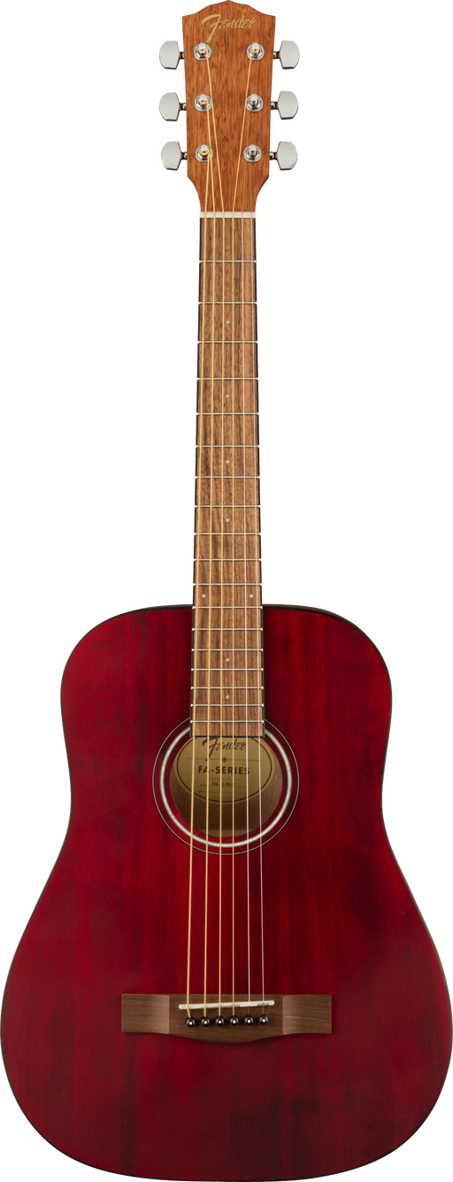 Fender FA-15 3/4 Scale Steel Walnut Fingerboard Red Acoustic Guitar With Gig Bag