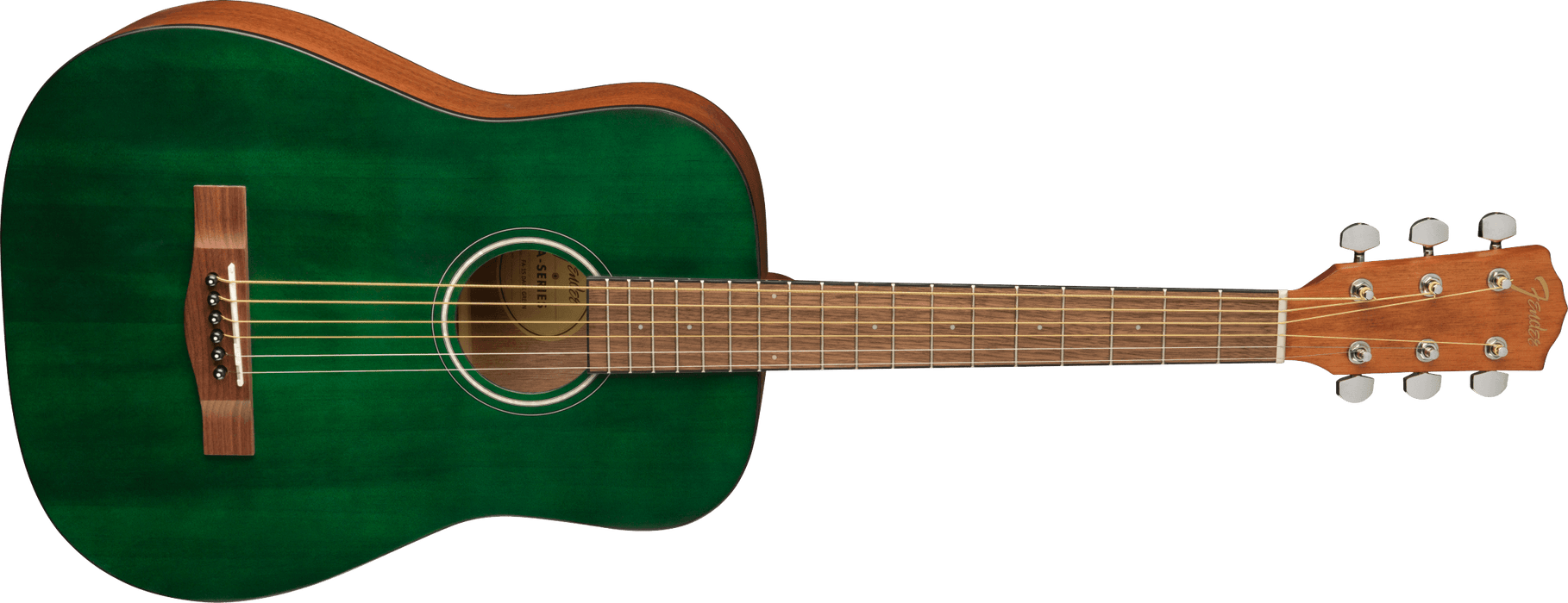 Fender FA-15 3/4 Scale Steel Walnut Fingerboard Green Acoustic Guitar W/ Gig Bag