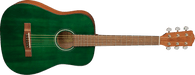 Fender FA-15 3/4 Scale Steel Walnut Fingerboard Green Acoustic Guitar W/ Gig Bag