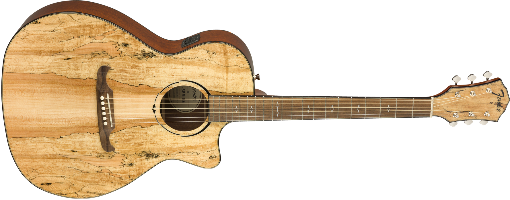 DISC - Fender 2019 Limited Edition FA-345CE Auditorium Spalted Maple Top Laurel Fingerboard Natural