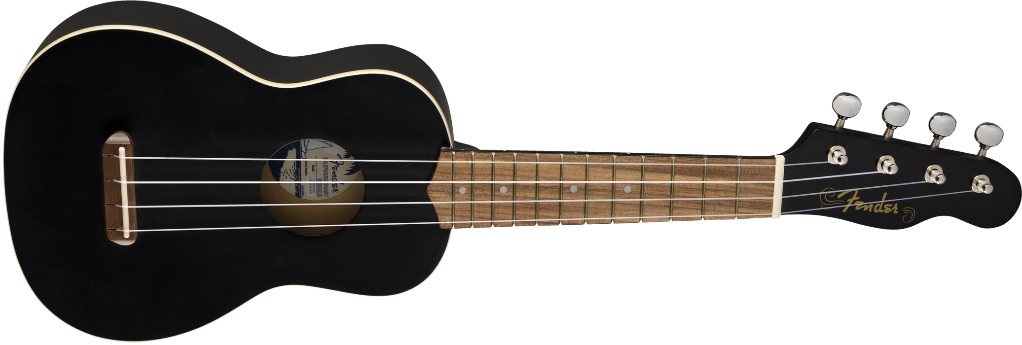 Fender Venice Soprano Ukulele Satin Black Finish Uke