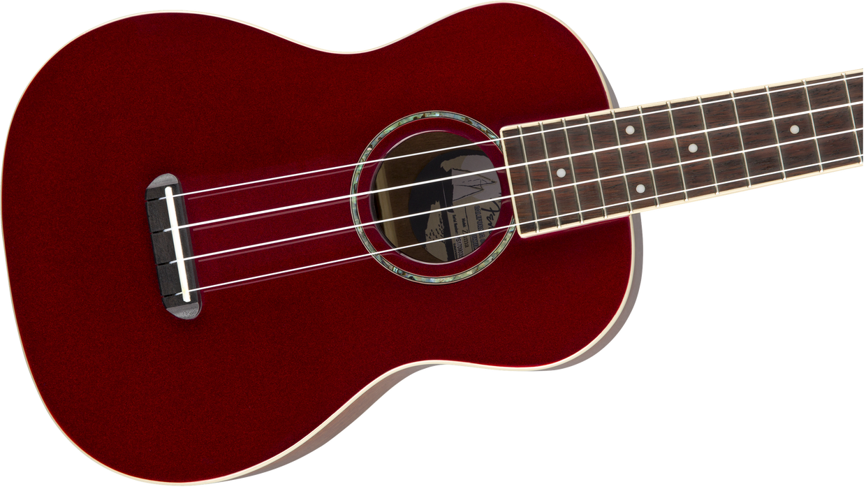 DISC - Fender Zuma Classic Concert Ukulele Candy Apple Red Walnut Fingerboard