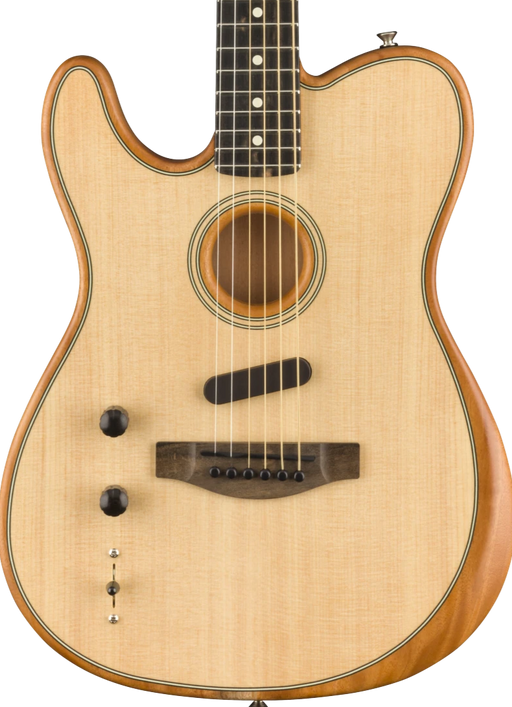 Fender American Acoustasonic Telecaster Left-Handed Ebony Fingerboard Natural Acoustic Electric Guitar