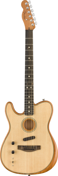 Fender American Acoustasonic Telecaster Left-Handed Ebony Fingerboard Natural Acoustic Electric Guitar