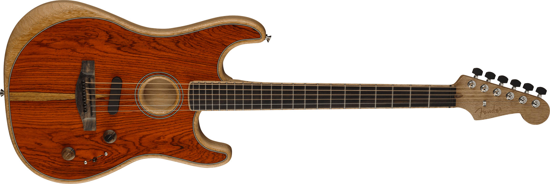 Fender American Acoustasonic Strat Ebony Fingerboard Cocobolo Acoustic Electric Guitar With Case