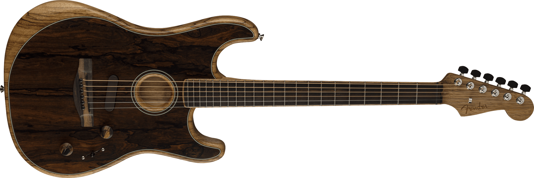 Fender American Acoustasonic Strat Ebony Fingerboard Ziricote Acoustic Truetone Music