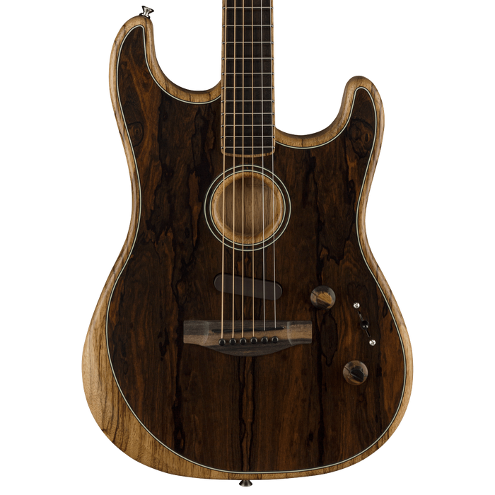 Fender American Acoustasonic Strat Ebony Fingerboard Ziricote Acoustic Electric Guitar With Case