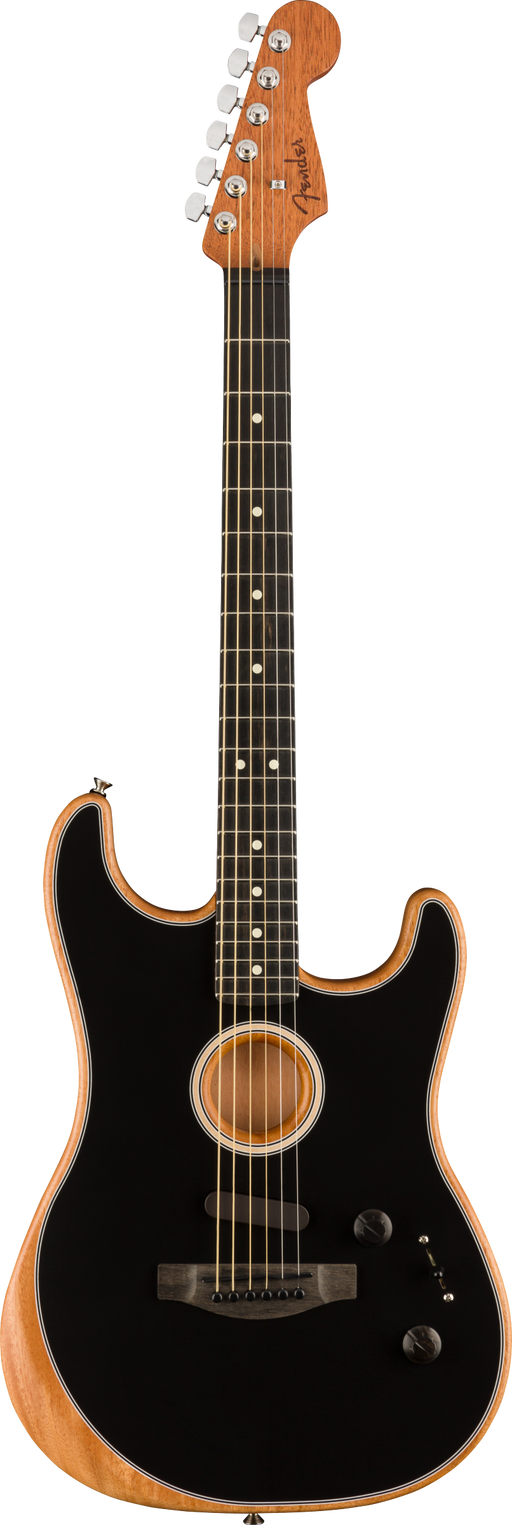 Fender American Acoustasonic Stratocaster Ebony Fingerboard Black Guitar
