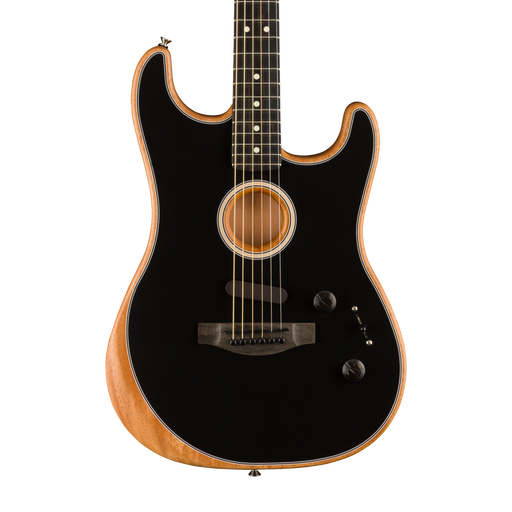 Fender American Acoustasonic Stratocaster Ebony Fingerboard Black Guitar